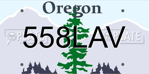 558LAV Oregon License Plate