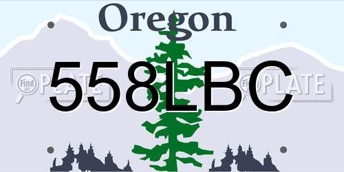 558LBC Oregon License Plate