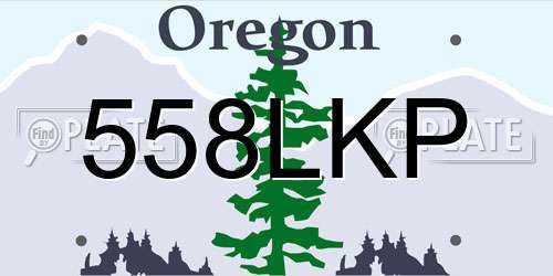 558LKP Oregon License Plate