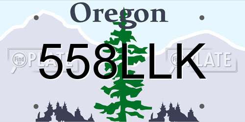 558LLK Oregon License Plate