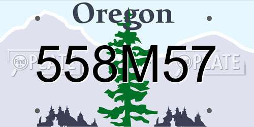 558M57 Oregon License Plate