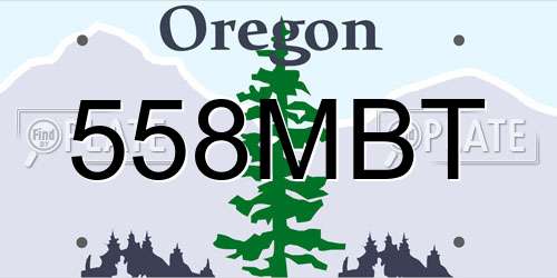 558MBT Oregon License Plate