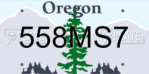 558MS7 Oregon License Plate