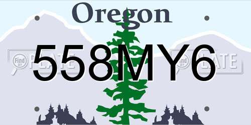 558MY6 Oregon License Plate