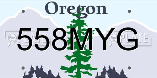 558MYG Oregon License Plate