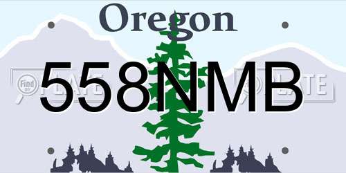 558NMB Oregon License Plate