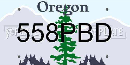 558PBD Oregon License Plate