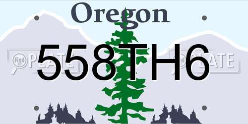 558TH6 Oregon License Plate