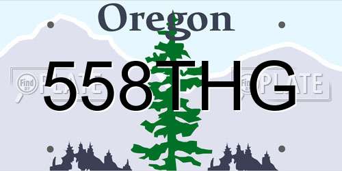 558THG Oregon License Plate