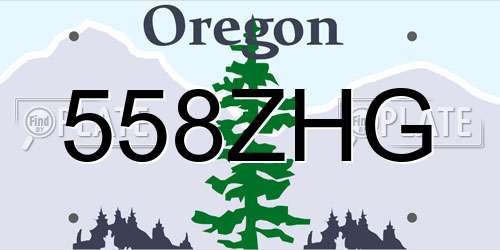 558ZHG Oregon License Plate