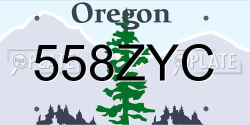 558ZYC Oregon License Plate