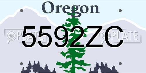 5592ZC Oregon License Plate
