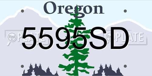 5595SD Oregon License Plate