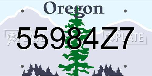 55984Z7 Oregon License Plate