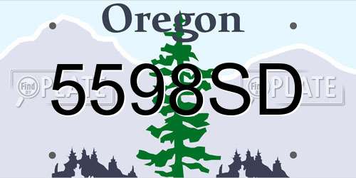 5598SD Oregon License Plate