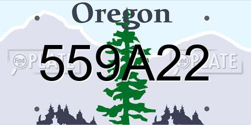 559A22 Oregon License Plate