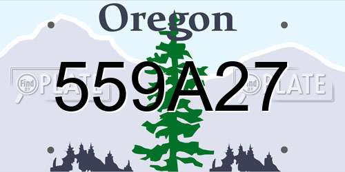 559A27 Oregon License Plate