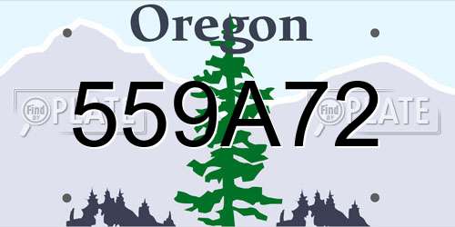 559A72 Oregon License Plate