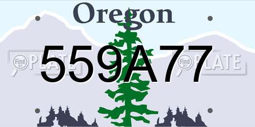 559A77 Oregon License Plate