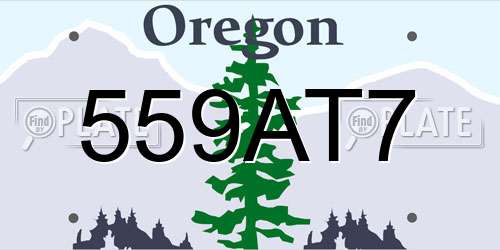 559AT7 Oregon License Plate
