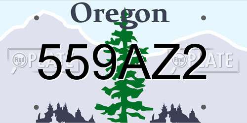 559AZ2 Oregon License Plate