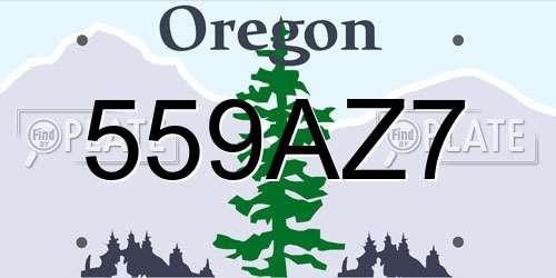 559AZ7 Oregon License Plate