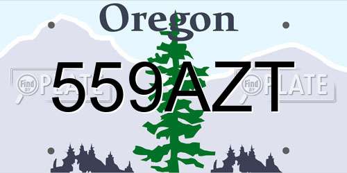 559AZT Oregon License Plate