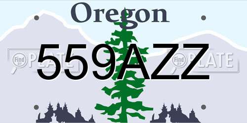 559AZZ Oregon License Plate