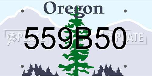 559B50 Oregon License Plate