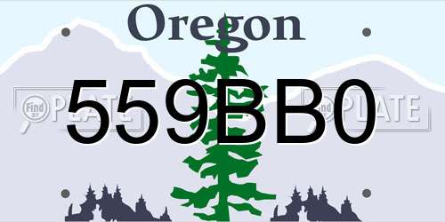 559BB0 Oregon License Plate