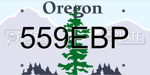 559EBP Oregon License Plate