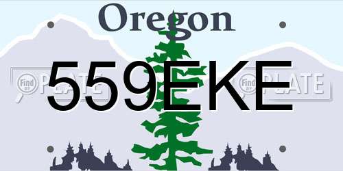 559EKE Oregon License Plate