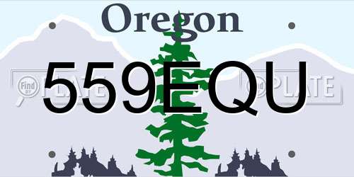 559EQU Oregon License Plate