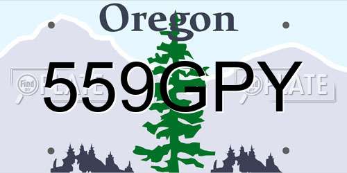 559GPY Oregon License Plate