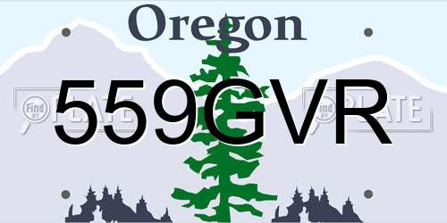 559GVR Oregon License Plate