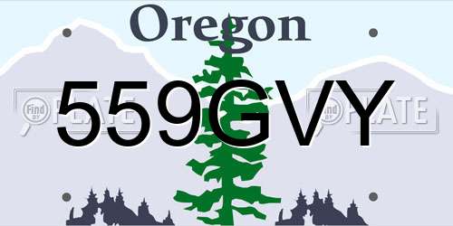 559GVY Oregon License Plate