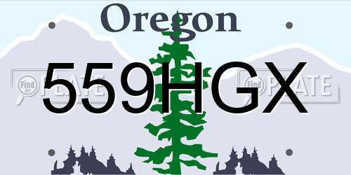 559HGX Oregon License Plate