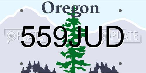 559JUD Oregon License Plate