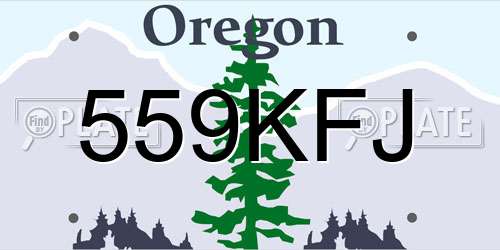 559KFJ Oregon License Plate