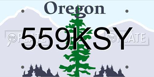 559KSY Oregon License Plate