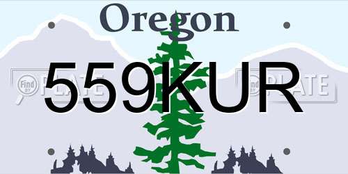 559KUR Oregon License Plate