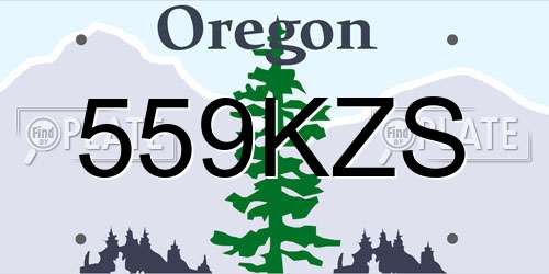 559KZS Oregon License Plate