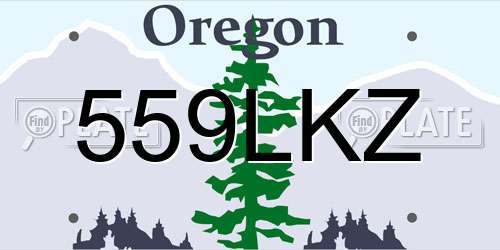 559LKZ Oregon License Plate