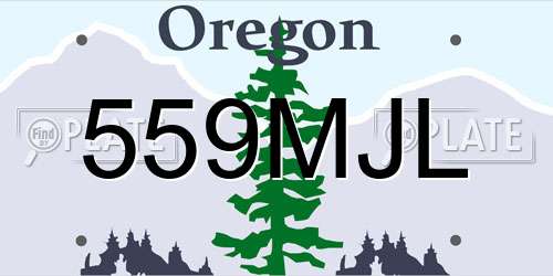 559MJL Oregon License Plate