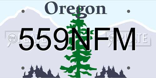 559NFM Oregon License Plate