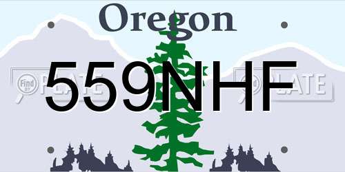559NHF Oregon License Plate