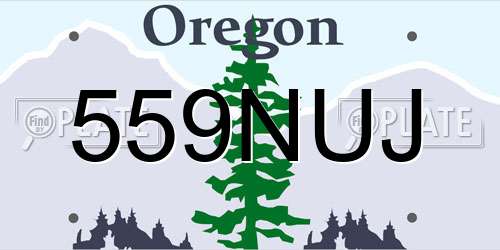 559NUJ Oregon License Plate