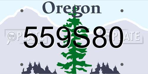559S80 Oregon License Plate
