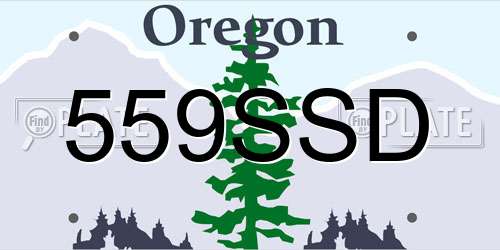 559SSD Oregon License Plate