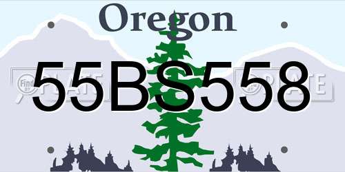 55BS558 Oregon License Plate